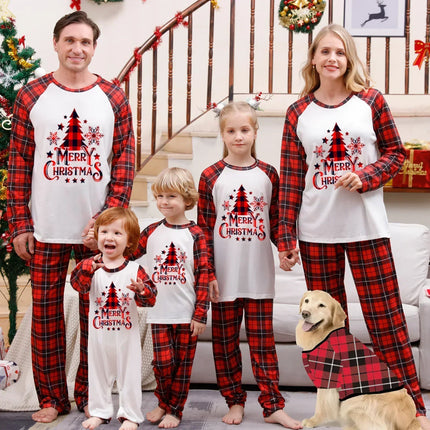 Pigiama Natale Famiglia con Motivo a Tartan Rosso | Nova Pigiama