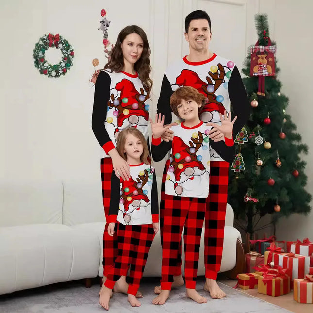 Set di pigiami natalizi coordinati con nome personalizzato a maniche Set di pigiami natalizi coordinati con nome personalizzato a maniche