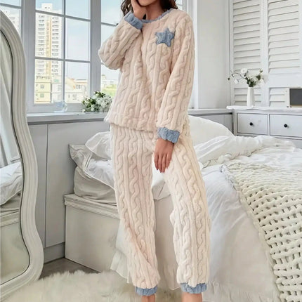 Pigiama in Pile Donna Taglie Comode - Caldo e Morbido