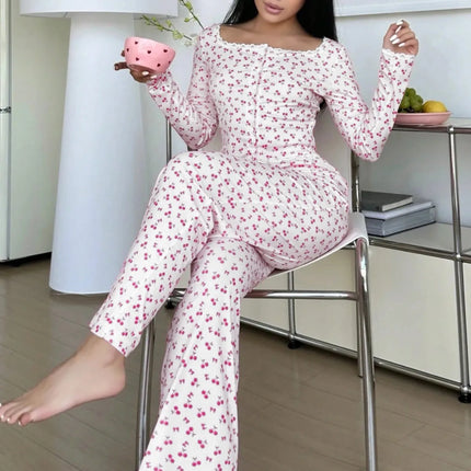 Pigiama Donna Stampa Ciliegie - Dolcezza Fruttata