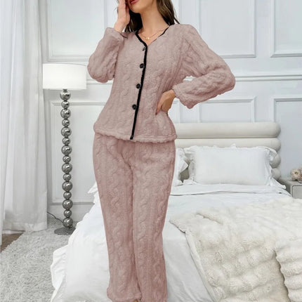 Pigiama Pile Donna con Bottoni - Eleganza Pratica