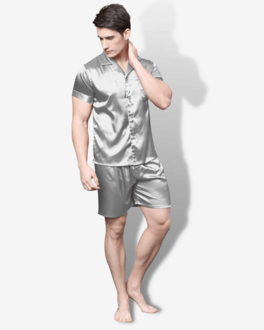 Seta Pigiami Maschili Intimissimi Pigiama Lungo In Seta Con Bordi