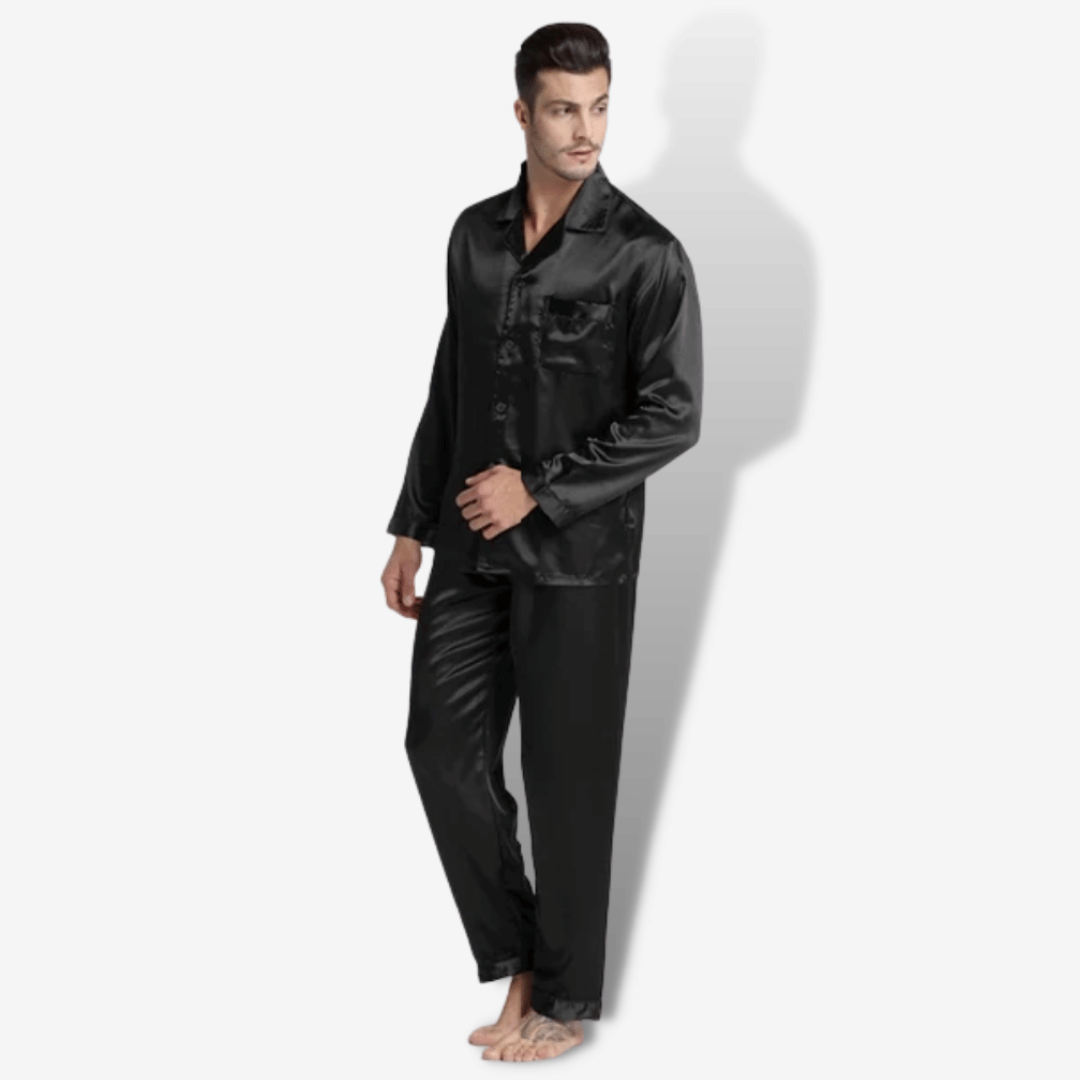 Pigiama Uomo in Seta Nero Nova Pigiama - Main Image