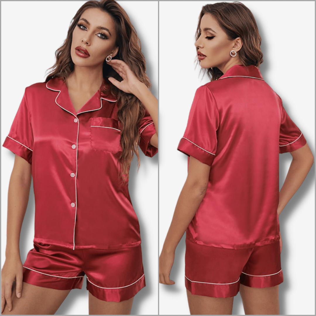 Vs Camicia da notte Pigiama in raso da donna Breve 4 pezzi Pigiama a maniche corte Indumenti da notte e pantaloncini Set da donna Tuta per il tempo libero Loungewear Pigiama in Vs Camicia da notte Pigiama in raso da donna Breve 4 pezzi Pigiama a maniche corte Indumenti da notte e pantaloncini Set da donna Tuta per il tempo libero Loungewear Pigiama in