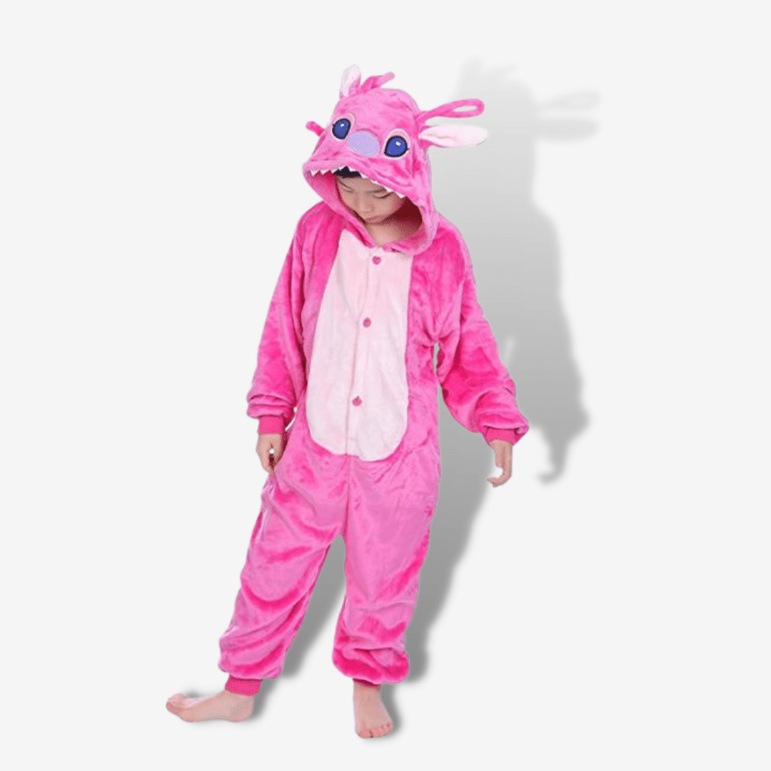 Pink Stitch One Piece Pajamas for Girls Nova Pajama – Nova Pigiama