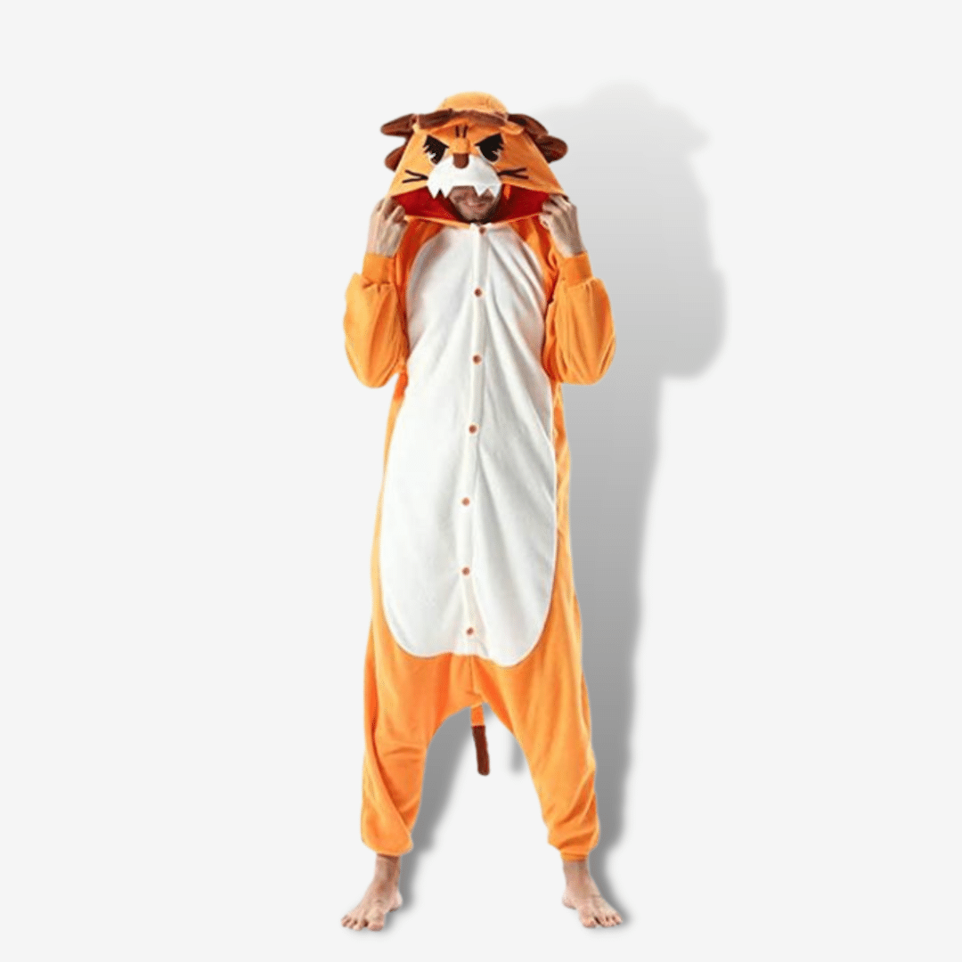 Felpa Con Cappuccio Uomo Tigre Tana Delle Tigri Academy Anni 80 Cartone TigerMan Uomo Donna Bambino (5-6 Anni - Foto 9